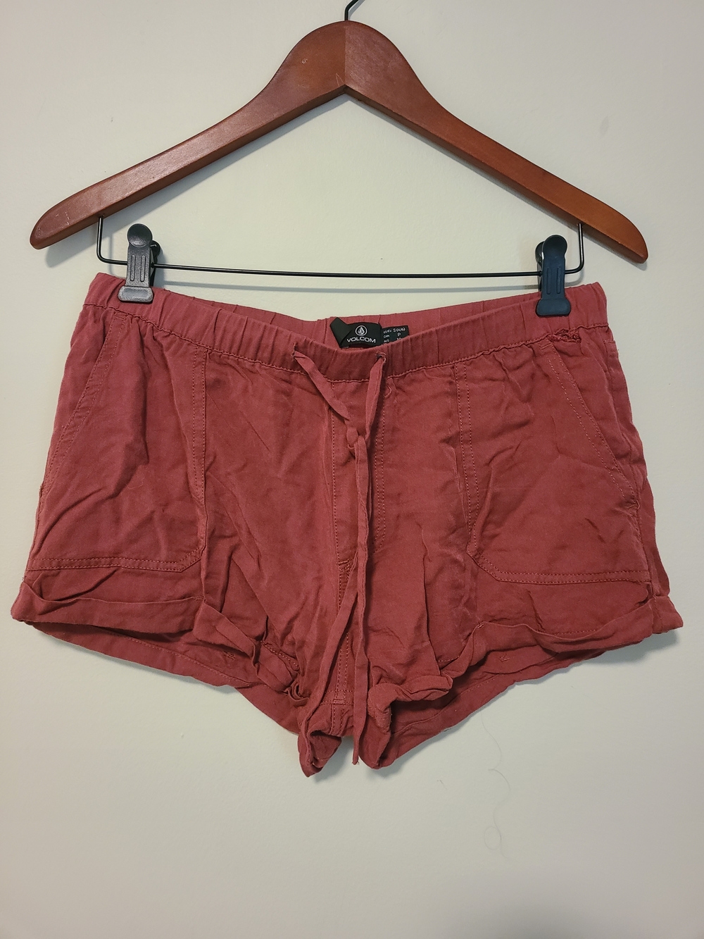 Volcom Women’s Mauve Drawstring Casual Shorts